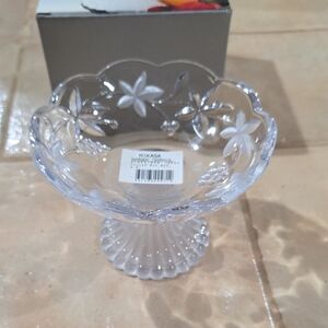Mikasa Floral Clear Glass Compote
